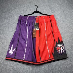 Mitchell & Ness Toronto Raptors Swingman Shorts Mens XL Purple Red Split Retro